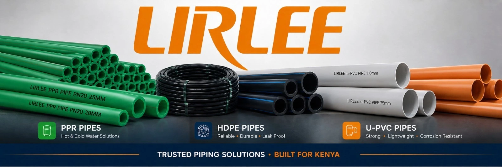LIRLEE PP-R, HDPE and PVC product range