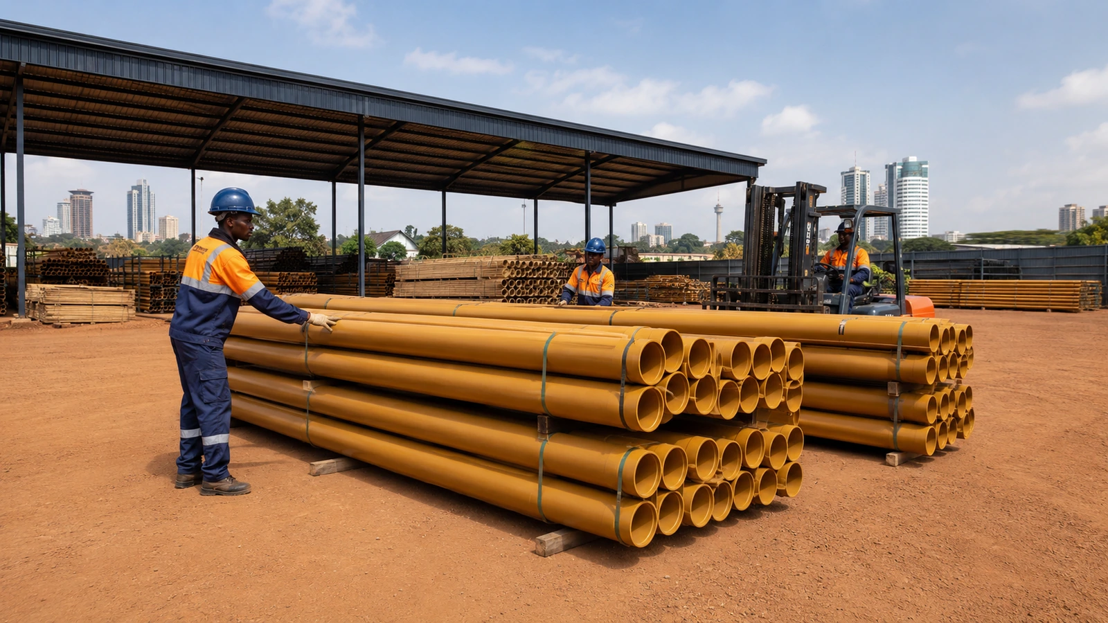 PVC pipe range arranged for project enquiries