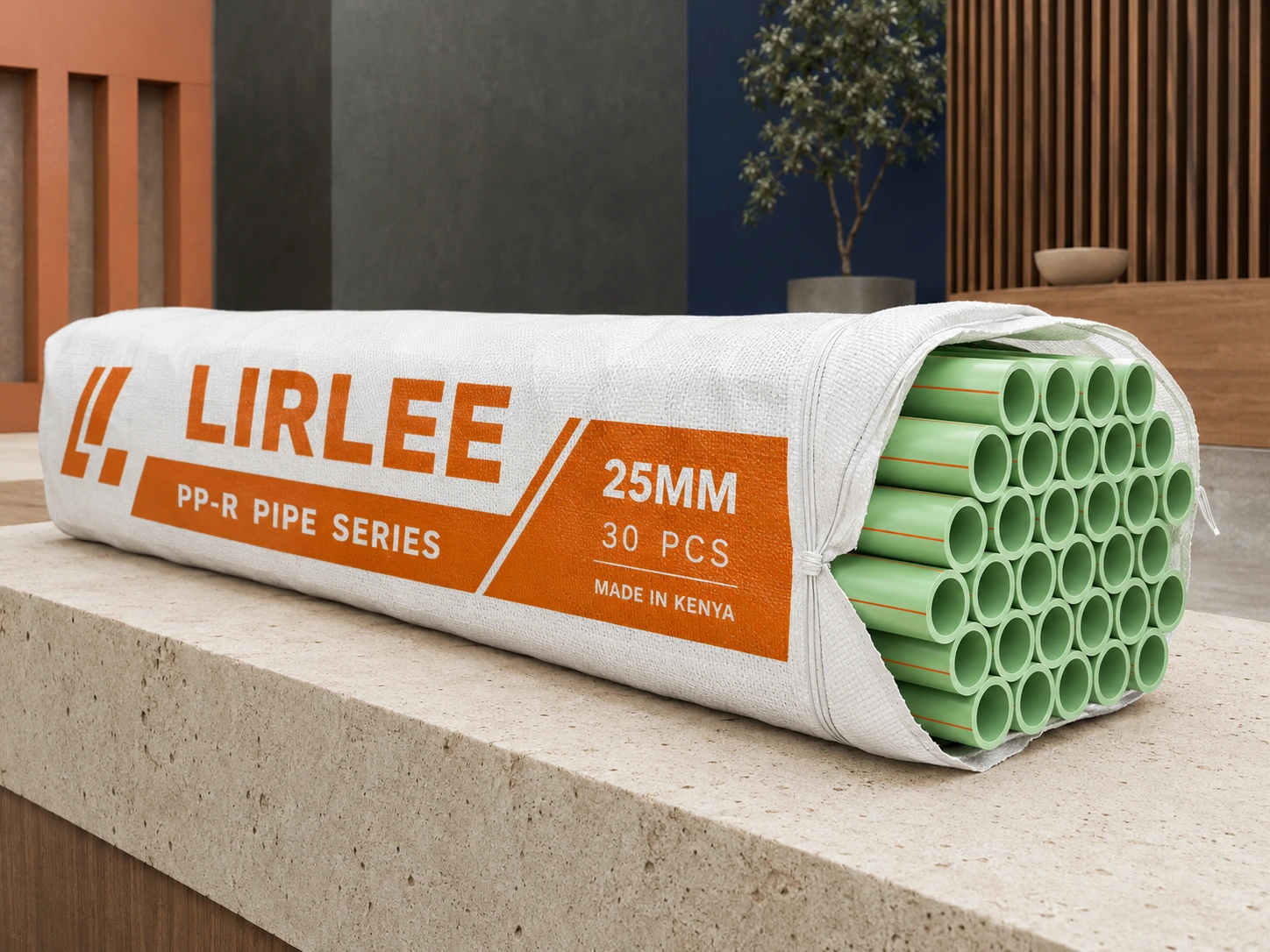 Packaged 25 mm LIRLEE PP-R pipes