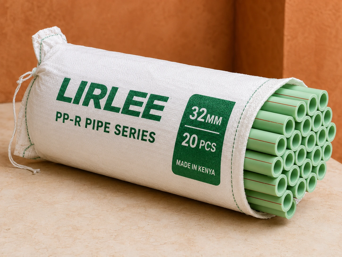 Packaged 32 mm LIRLEE PP-R pipes