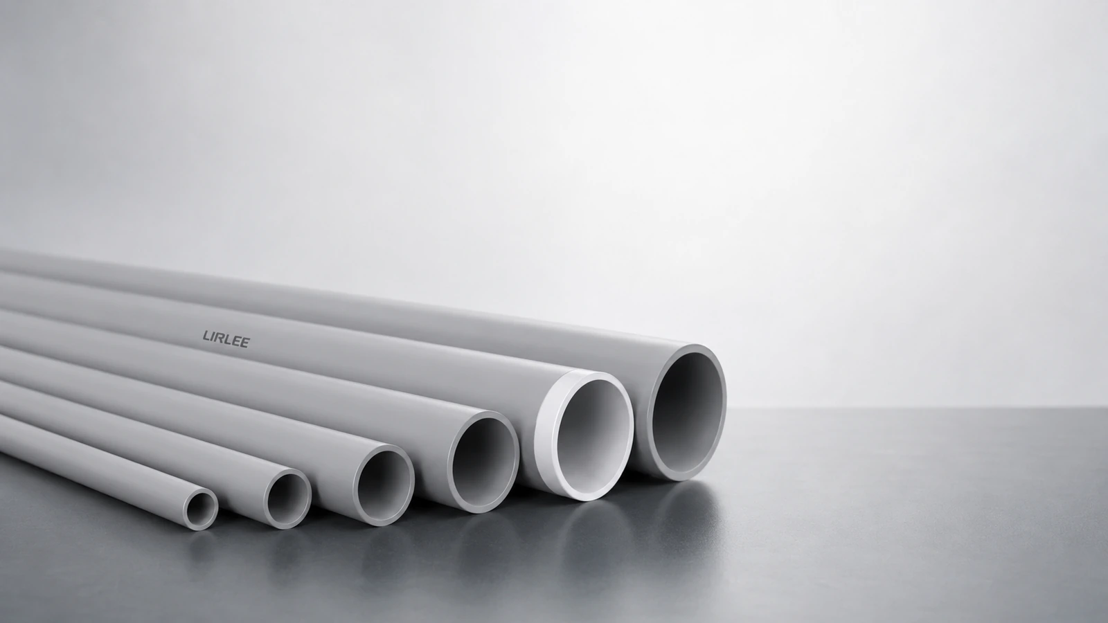 PVC waste pipes arranged by nominal size